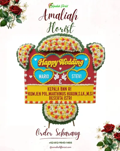 Karangan Papan Bunga Pernikahan di Jemasih